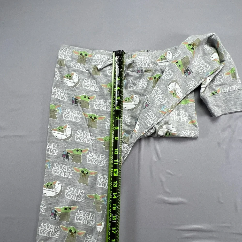 Star Wars The Mandalorian Lounge Pant Kids Large Gray All Over Print Tapered Leg